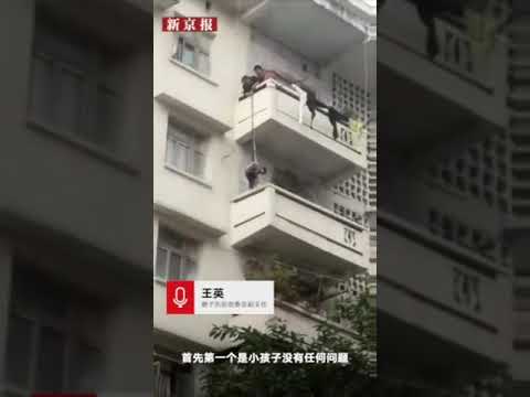 Grandma Dangles Grandson From Balcony To Rescue Her Cat