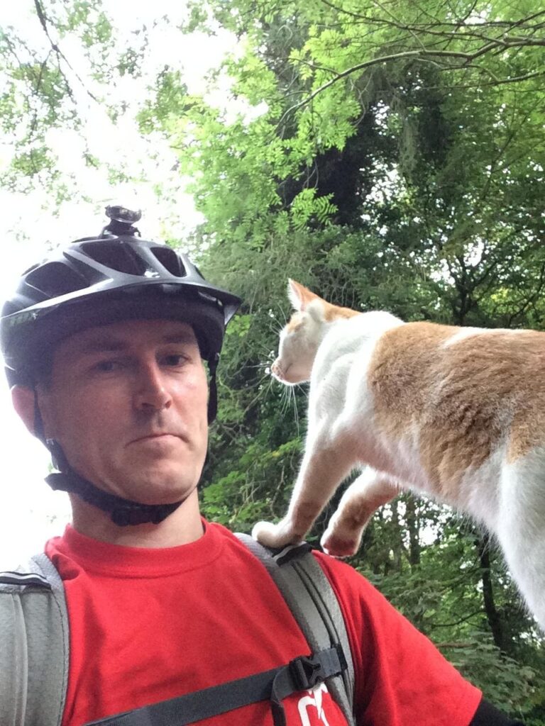 This Sweet Cat Welcomes Cyclist In The Cutest Way 9
