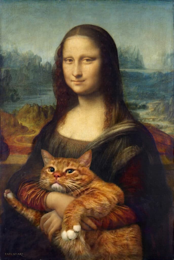 An artist puts her ginger cat into all of the well-known paintings 1